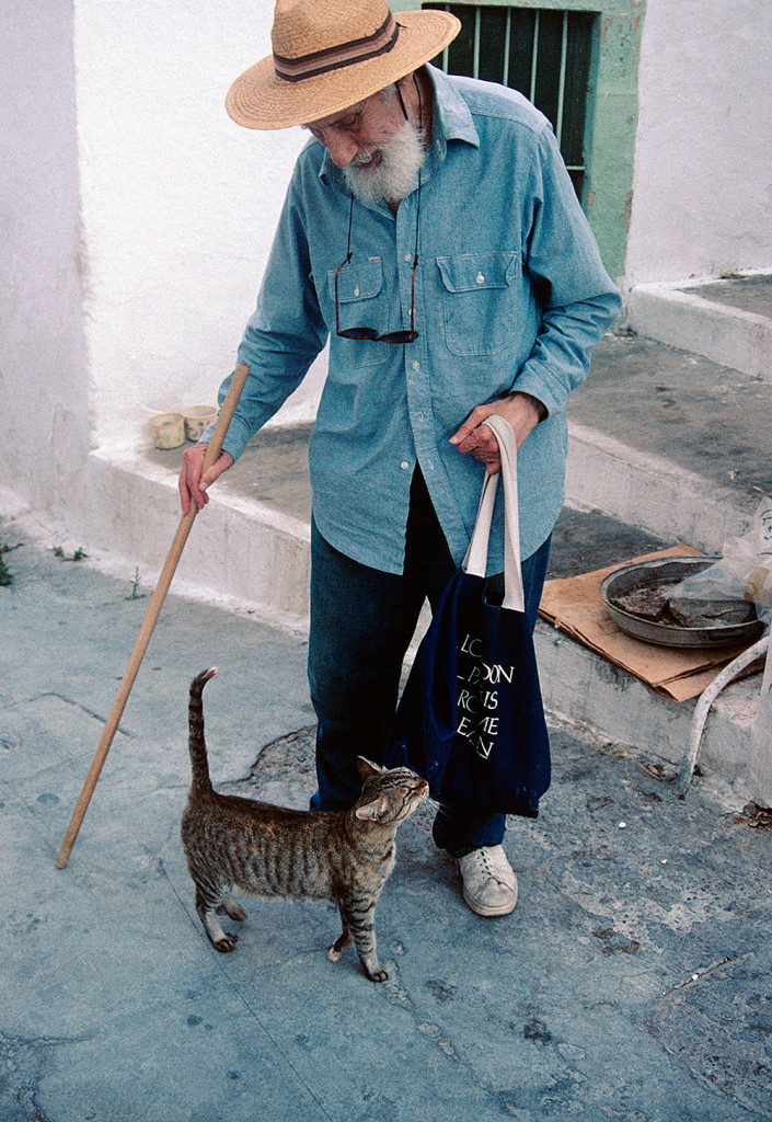 Robert Lax with a cat
